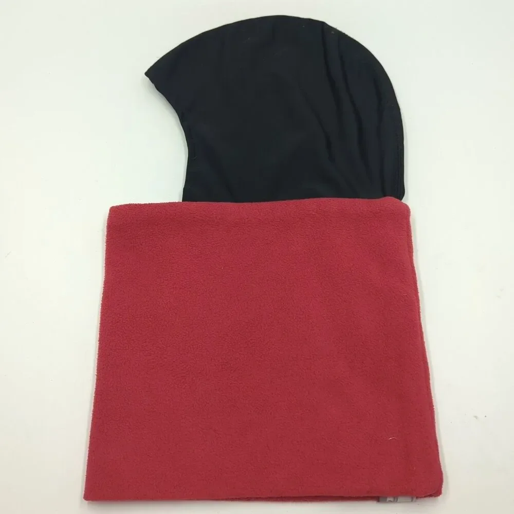 Turtle Fur Balaclava Hood Neck Warmer Red Black Fleece Ski Snowboard